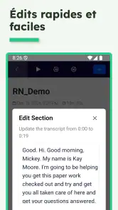 Transcrire audio en texte screenshot