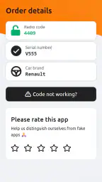Trouver Code Autoradio screenshot