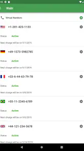 Wabi: Numéro téléphone virtuel screenshot