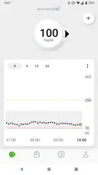 Dexcom ONE+ screenshot