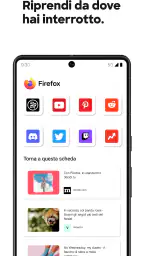 Firefox browser riservato screenshot