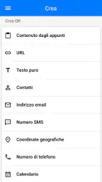Lettore QR code screenshot