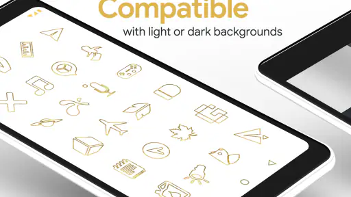 Lines Gold Pro - Icon Pack screenshot
