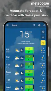 meteoblue weather & radar maps screenshot