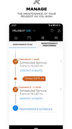 MYPEUGEOT APP screenshot