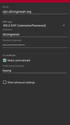 strongSwan VPN Client screenshot