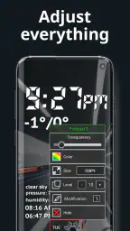 Weather Night Dock with clock screenshot