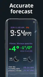 Weather Night Dock with clock screenshot