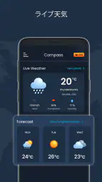 デジタルコンパス-スマートコンパスとライブ天気 screenshot