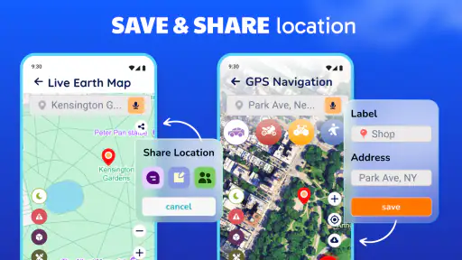 ライブ アース マップ 3D-GPS マップ screenshot
