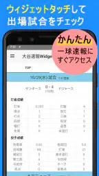 大谷翔平速報Widget -スコア、結果、順位表、ニュース screenshot
