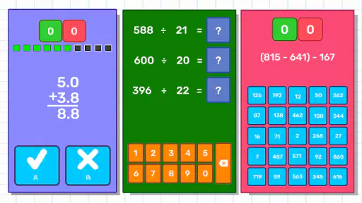 数学ゲーム - たし算、ひき算、かけ算、わり screenshot