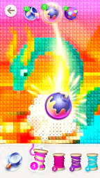 魔法のクロスステッチ：ピクセルアートの塗り絵 screenshot