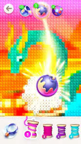 魔法のクロスステッチ：ピクセルアートの塗り絵 screenshot