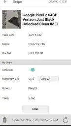 Auction Bid Sniper for eBay screenshot