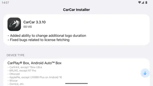 CarCar Installer screenshot