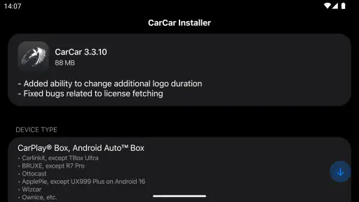 CarCar Installer screenshot