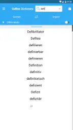 Collins German Dictionary screenshot