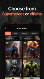 Mosaica AI avatars and filters screenshot