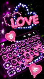Neon Love 키보드 백그라운드 screenshot