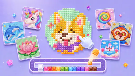 Pixel Gem Loop: Coloring Game screenshot