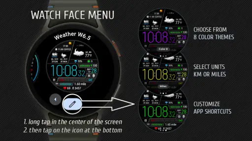 Weather watch face W6.5 screenshot