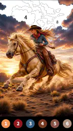 Wild West Color by Number Book screenshot