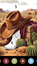 Wild West Color by Number Book screenshot