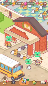 고양이 학교 : 귀여운 방치형 타이쿤 게임 screenshot
