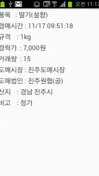 농수산물 실시간 경매 가격 정보 screenshot