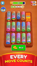 포켓 정렬 (Pocket Sort): 동전 병합 퍼즐 screenshot
