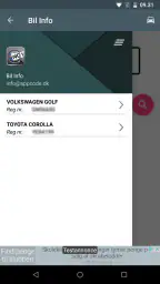 Bil Info Registreringsnummer screenshot