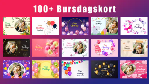 Bursdagsinvitasjonskort screenshot