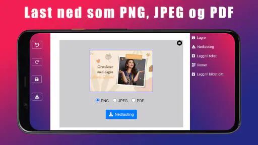 Bursdagsinvitasjonskort screenshot