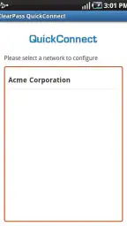 ClearPass QuickConnect screenshot