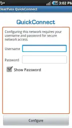 ClearPass QuickConnect screenshot