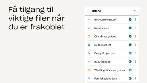 Dropbox: Del filer og bilder screenshot