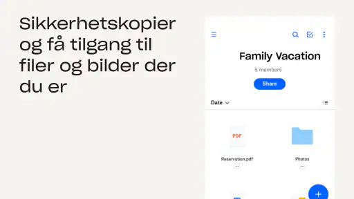 Dropbox: Del filer og bilder screenshot