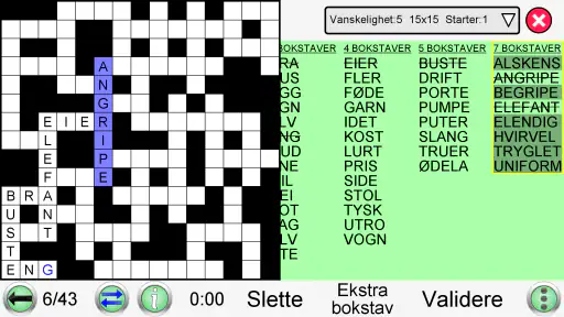Fylle inn Kryssord Puzzle screenshot