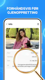 Gjenopprett tapte bilder screenshot