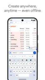 Google Regneark screenshot