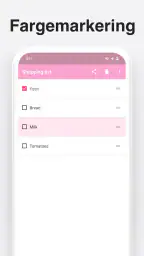 Handleliste -dagligvarenotater screenshot