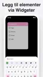 Handleliste -dagligvarenotater screenshot