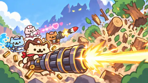 Idle Cat Gunner: Shooter RPG screenshot