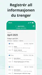 Kjørebok fra Driversnote screenshot