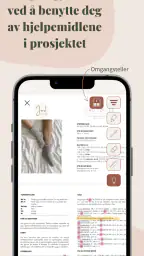 Knitandnote: strikkeapp screenshot