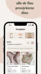 Knitandnote: strikkeapp screenshot