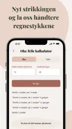 Knitandnote: strikkeapp screenshot