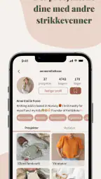 Knitandnote: strikkeapp screenshot