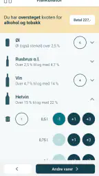 Kvoteappen screenshot